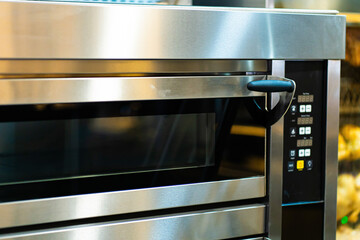 A modern oven for baking pizza in a restaurant. High quality photo