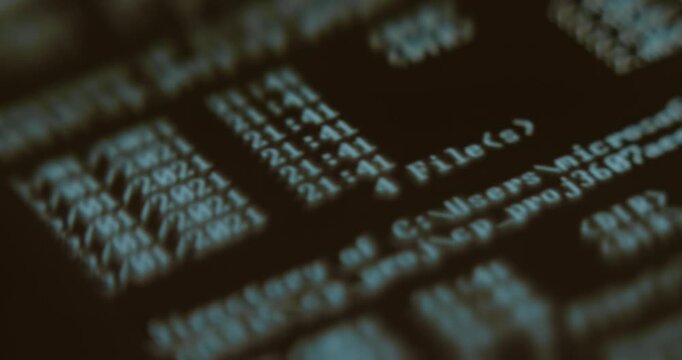 Computer screen displaying the contents of a directory in a command line interface