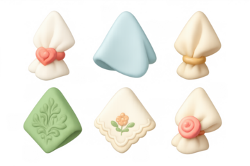 Elegant napkin icon set for creative design projects and digital applications