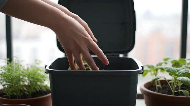 Small Space Balcony Composting - Compact Urban Apartment Kitchen Waste Recycling