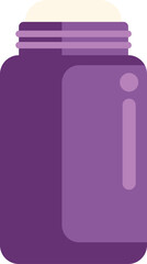 Purple deodorant stick spreading freshness with white background