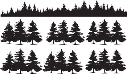 Set of trees in silhouettes