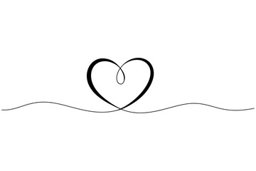 Continuous Heart Line Icon &ndash; Minimalist Symbol of Love and Connection