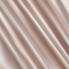 Beige brown crumpled fabric for creative background. Copy space. Vivid textile for wallpaper or design. eps 10