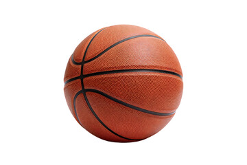 Fototapeta premium A brown basketball with black stripes for sports activities