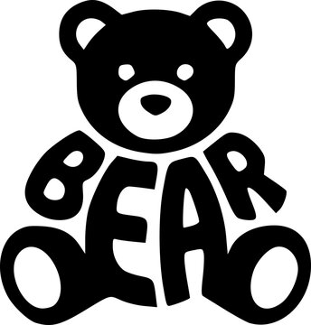 Creative BEAR Wordmark Logos Forming Bear Shapes in Minimal Black Vector