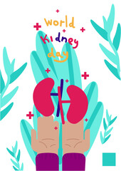 World Kidney Day Poster for Social Media Post with Strong Color