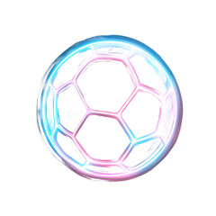 Naklejka premium A modern interpretation of the classic soccer ball, glowing with ethereal light and radiating a sense of high-tech sport.