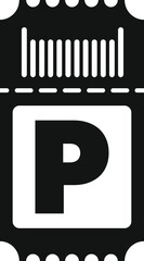Parking ticket icon representing a penalty charge notice for illegal parking in a car park or parking garage