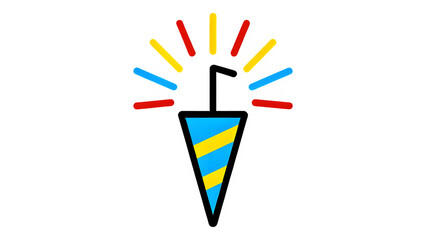 Minimal flat party popper PNG