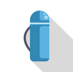 Blue thermos isolated on white background, perfect for storing hot or cold drinks on the go