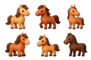 Fototapeta premium Charming diverse horse icon set for creative design projects