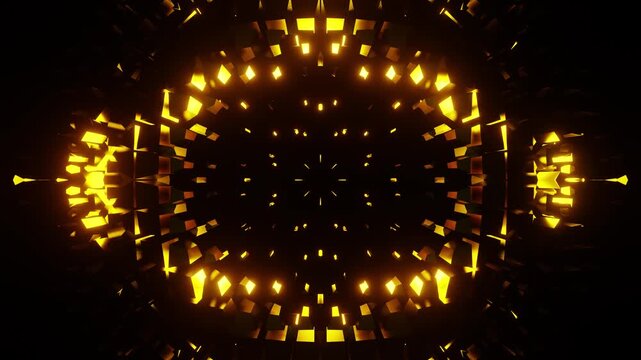 Yellow flashing VJ loop animation disco ball
