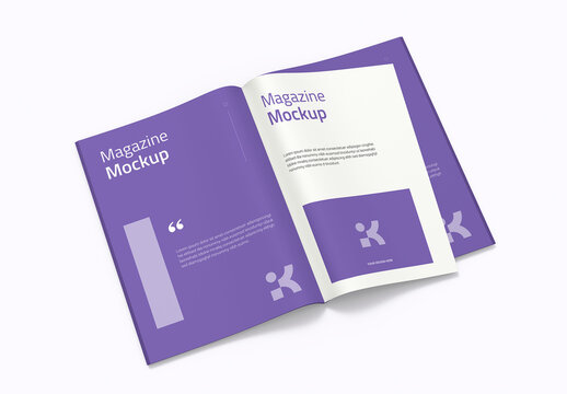 Editable Open Magazine Mockup PSD