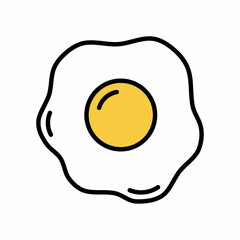 Simple fried egg icon illustration