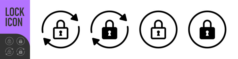 Refresh lock sync icon with circular arrows icon | for security, secure update, encryption, privacy settings, data synchronization, and password changes. Ideal for web and apps