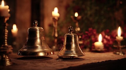 intimate bells ringing by candlelight,