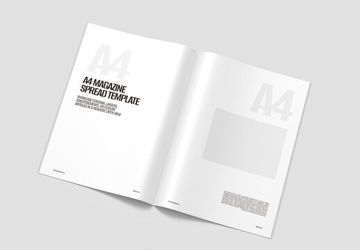 A4 Spread Magazine Mockup Template