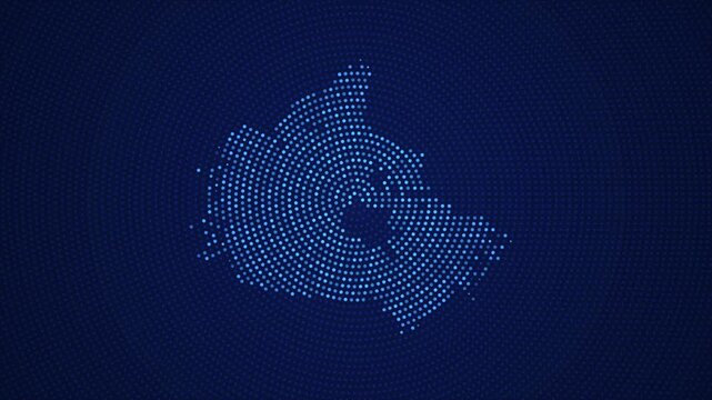 Digital Canada Map with Dotted Flicker and Scale Reveal Animation