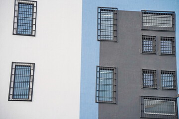 Metal bars on the windows in the juvenile colony.