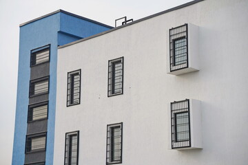 Metal bars on the windows in the juvenile colony.
