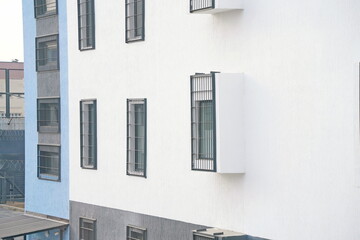Metal bars on the windows in the juvenile colony.