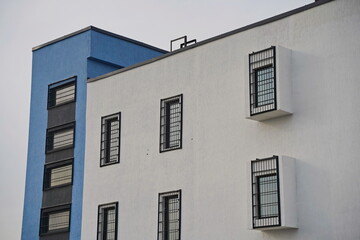 Metal bars on the windows in the juvenile colony.