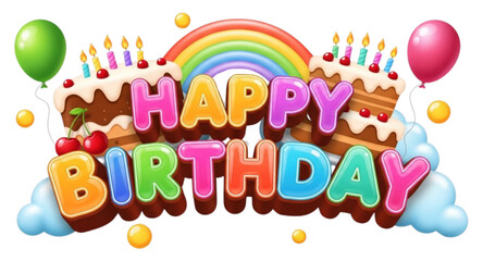 happy birthday card with colorful balloons