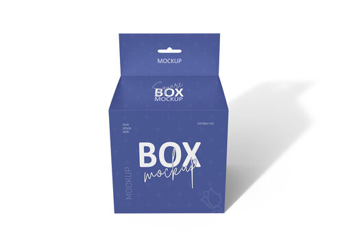 Square Cardboard Box Mockup