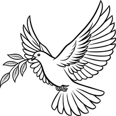 Obraz premium Symbol of peace and hope a dove with an olive branch in its beak soaring gracefully through the sky