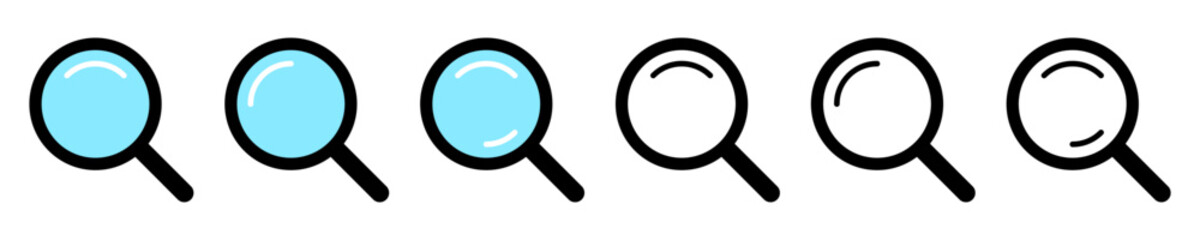 Search Icons Collection with Classic Loupe Symbols for Interface Design