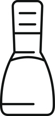 Simple line icon representing a nail polish bottle, highlighting the fill lines on the cap
