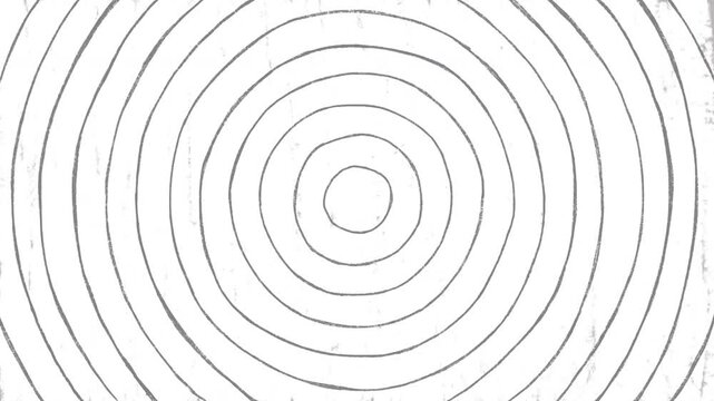 4K Looping pencil texture circle line background. Scribble pencil texture animated circle line background. Grayscale circle line background.