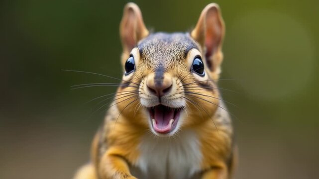 Video A close-up shot of a squirrel's mouth open, perfect for or design projects