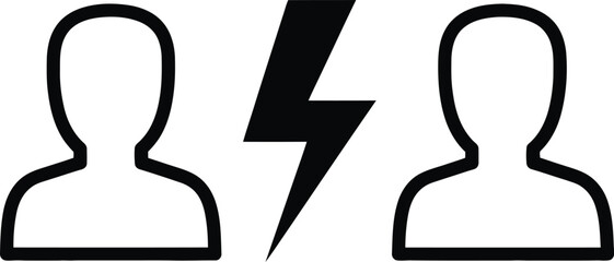 Conflict Between Two People Icon Vector