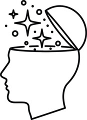 Open Mind Creative Idea Head Vector Illustration