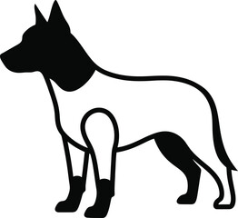 Standing Dog Silhouette Pet Vector Illustration