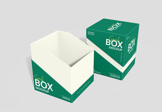 Minimal Snack Box Packaging Mockup