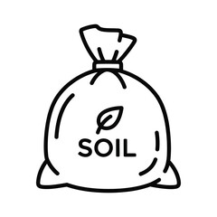 Bag of Soil with Leaf Symbol Vector Illustration