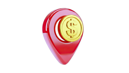 Dollar Sign in Location Pin: Financial Guidance Concept