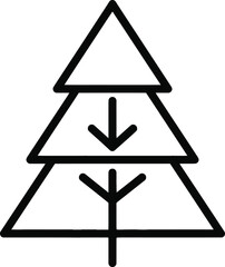 Minimal Pine Tree Symbol Geometric Style Vector