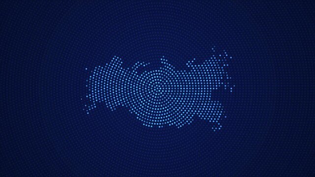 Digital Russia Map with Dotted Flicker and Scale Reveal Animation