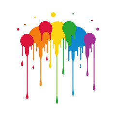 colorful paint splashes