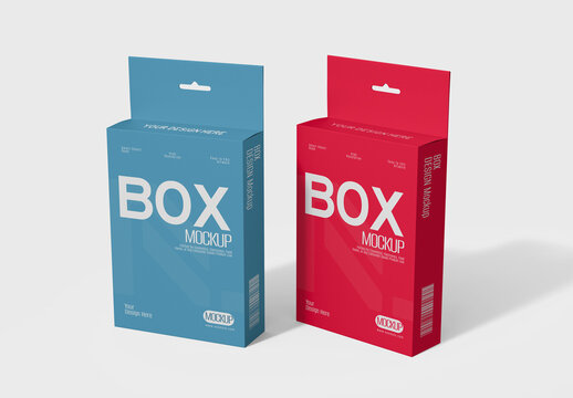 Hanging Packaging Box Mockup