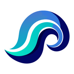 flowing waves in gradient blues