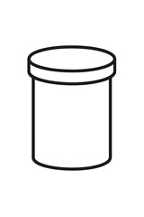 Simple outline icon of a cylindrical container with a removable lid for storage