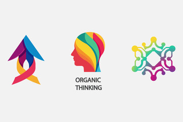 Silhouette of a young woman with a backpack and a speech bubble, representing communication