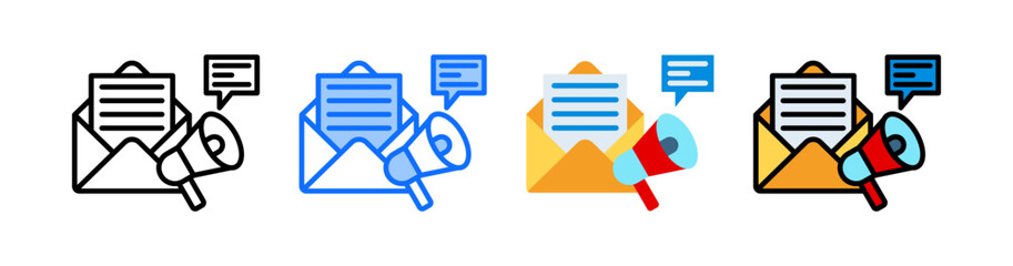 Email Marketing Icon Collection Set Different Style