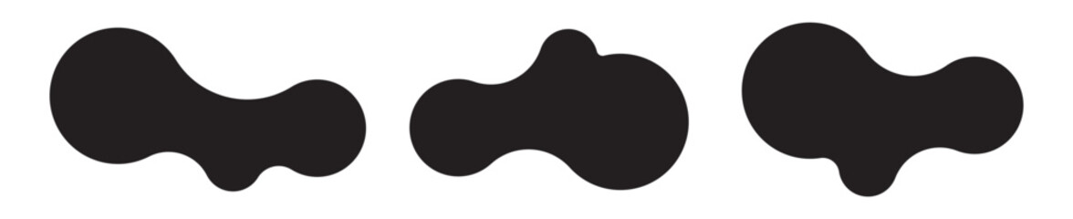 Set of abstract metaball shapes