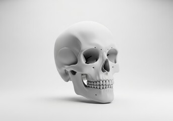 Obraz premium Three dimensional representation of a human cranium is softly lit against a light background